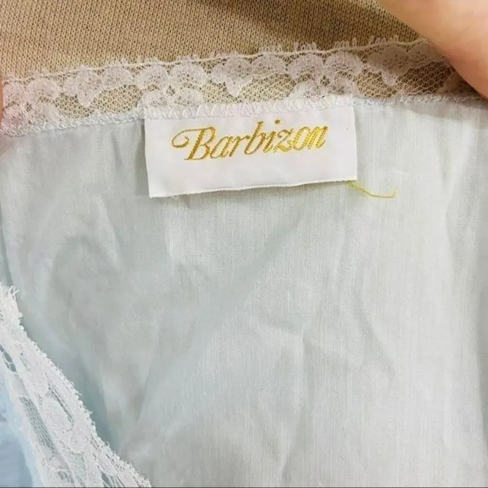 Vintage Barbizon Cuddleskin Nightgown 70s Blue Sleep Dress